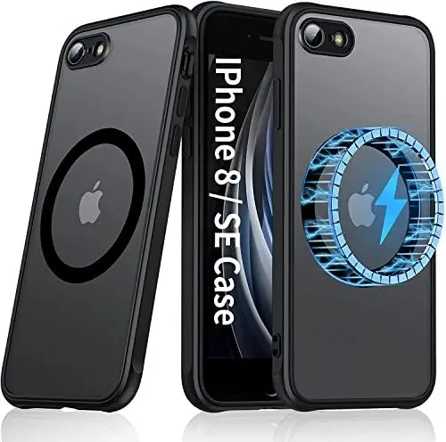 Produktbild: Fanbiya Magnetische Hülle für Phone SE 2022 2020 8 Handyhülle– kompatibel mit Magnetische-Ladegerät und Kfz-Handyhalterung, (Anti-Fingerabdruck) (Rundumschutz) für Damen und Herren