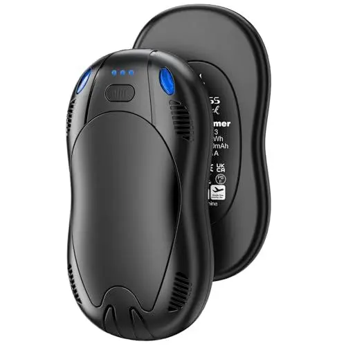 Produktbild: FANDLISS Magnetische Handwärmer Elektrisch mit 10000mAh, Zweiseitige Heizung, 2er-Pack Tragbarer Taschenwärme, USB Taschenwärmer Wiederverwendbar mit 3 Heizstufen, Geschenke für Outdoor, Golf, Camping