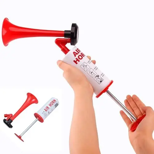 Produktbild: Fanfare Luftdruck, luftbetriebenes Horn, Air Horn Extrem Laut Handheld Luftdruck Fanfare Pumpe, Klassische Air Horns signalhorn Krachmacher im Straßenverkehr, Fußballspielen, Partys