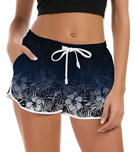 Produktbild: Fanient Badehose Damen Kurze Badehose Navy Blau Damen Badeshorts UV Schutz Shorts Strand Wassersport Boardshorts Damen Schwimmhose 40-42 M