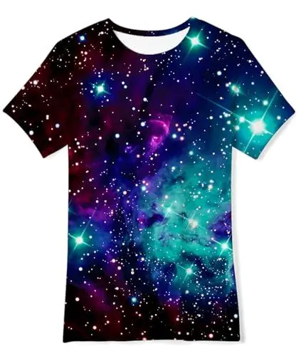 Produktbild: Fanient Jungen Tshirt Mädchen Tshirts Galaxie Dinosaurier Druck Tshirts Alltäglicher Streetstyle T-Shirt Kinder Tshirt 13-14 Jahre L