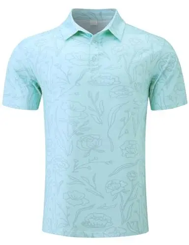 Produktbild: Fanient Poloshirt Herren Tshirts Männer Hemd Herren Kurzarm Poloshirts Schnelltrocknend Atmungsaktives Cool Polohemd Golf Tennis Sports,Hellgrün,XXL