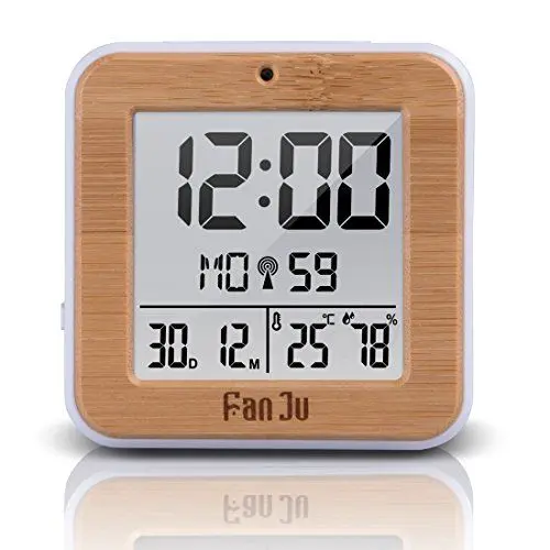 Produktbild: FanJu FJ3533W LCD Digital Wecker Kleiner mit Doppelalarm,Batterie Betrieben,Auto-Nachlicht,Innentemperatur und Luftfeuchtigkeit ,Schlummerfunktion,Datum ,Uhren fürs Kinderzimmer