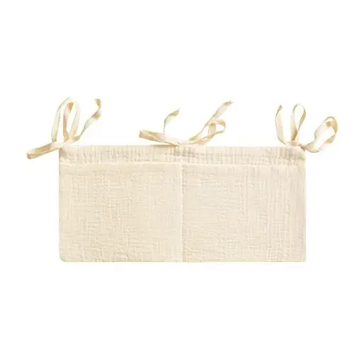 Produktbild: FANNAS Babybett Organizer Hängend,Baby Kinderbett Organizer,Baby Kinderbett Organizer,Betttasche Spielzeugtasche,für Kinderbett Organizer,Kinderzimmer Aufbewahrungstaschen (Beige)
