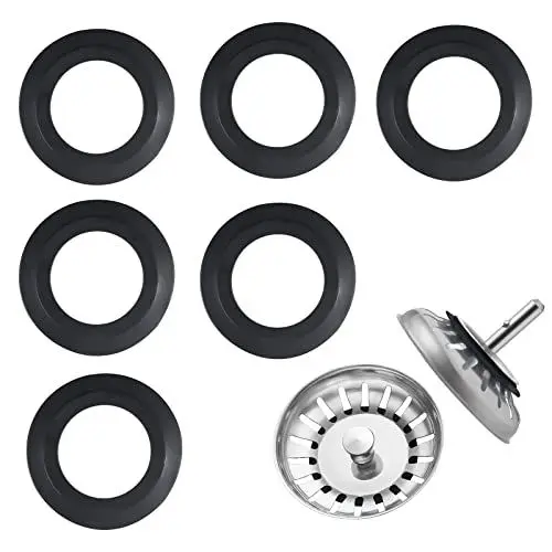 Produktbild: FANNAS Gummi Ersatz Dichtung, 6 Pack Spüle Siebkörbchen Dichtung, Ø 54mm Außen, Ø 32mm Innen, Lippendichtung Universal, AbflussDichtung für Küchenspüle, Kompatibel mit Blanco Siebkörbchen