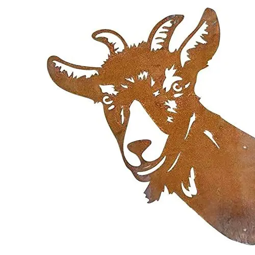 Produktbild: FANNAS Ziegendekoration Tier Silhouette Tierischer Rost Deko Baumstecker Metall Rost Ziegen Farm Deko Metall Rost Rostige Iron Garden Sculptures，für Outdoor Garten Rost Deko für Garten 1 pcs