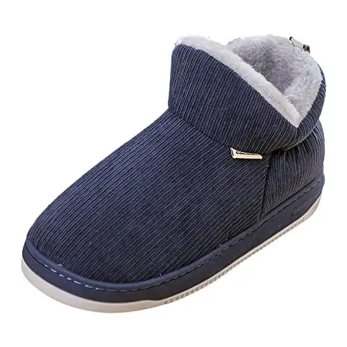 Produktbild: Fannyfuny Gefütterte Schuhe Damen Plüsch Schneestiefel Übergangsstiefel Winter Kurzschaft Stiefel Schlupfschuhe Stiefel Flache Schuhe Elegant Wildleder Halbstiefel Westernstiefel Damenstiefel