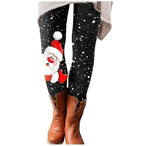 Produktbild: HOOUDO Sonderangebote Schnäppchen Elastische Frauen Weihnachten Leggings Bedruckt lässige Lange All-Spiel Boot Hosen schlanke Hosen Po Leggings Warme Regenjacke Damen Therm Sale Angebote Bestellung
