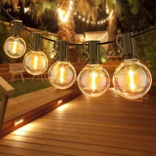 Produktbild: FANSANMY LED Lichterkette Außen, 18M/60FT Lichterkette Outdoor mit 30+1 G40 LED-Kugelbirnen,IP45 Wasserdichte Girlanden Lichter für den Außenbereich für Garten, Hochzeit, Party, Außenbereich