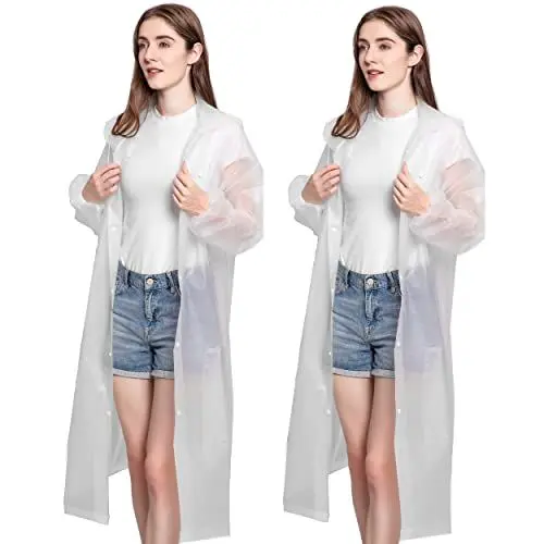 Produktbild: Fantalon 2 Stück Regenponcho Herren Damen Wasserdicht, Regencape Festival Regenjacke Regenmantel Poncho Fahrrad Regenbekleidung Regenschutz Regen Zubehör für Wandern Camping Radfahren Reisen