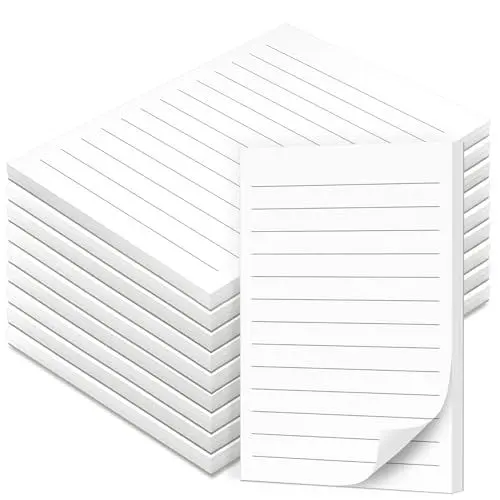 Produktbild: Fantastino® A6 Notizblock Liniert - 10 Stück Vorteils-Pack, 500 Blatt (50 pro Block) 90 g/m² Premium-Papier. Kleine Notizzettel mit Linien. Schreibblock abreißbar für Büro, Haushalt, Schule, Uni