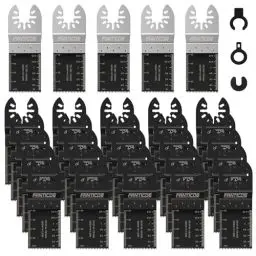 Produktbild: FANTICDE Multitool Sägeblätter 30 tlg, Multitool Zubehör Oszillierende Sägeblatt für Holz Kunststoff Metall, Multifunktionswerkzeug Zubehör für Fein Multimaster Bosch Milwaukee Ryobi Dremel