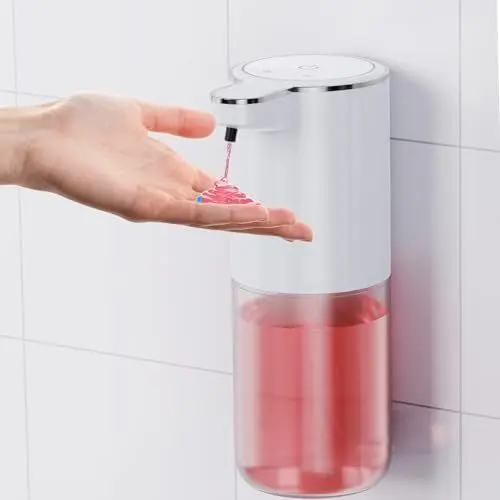 Produktbild: Fantictas Seifenspender Automatisch Wandbefestigung,1500mah elektrischer seifenspender 380ml Elektrischer Seifenspender ohne Bohren mit USB Wiederaufladbar, IPX5 Wasserdicht für Bad Toilette Küche