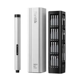 Produktbild: Fanttik E1 MAX Akkuschrauber，50 in 1 Magnetische Präzisions- Kit, 2 Gänge Drehmoment Elektro Schraubendreher, 5/32 Zoll Sechskant, Geeignet für Reparatur für iPhone,Laptop, Brillen- Silber