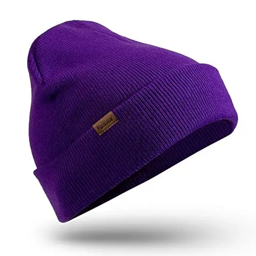 Produktbild: FanVince Mütze Beanie Herren Mützen Damen: Wintermütze Winter Strickmütze Wollmütze Jäger Geschenke Lila