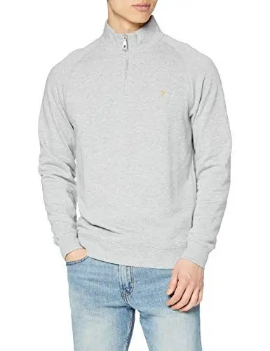 Produktbild: Farah Herren Jim 1/4 Zip Sweatshirt, Grey, XX Large