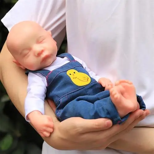 Produktbild: Farious 38cm Reborn Baby Realistische Vollsilikon-Babypuppe, Platin-Flüssigsilikon Lebensechte Wiedergeborene Babypuppen, Spielzeug und Sammlerstück. Mädchen mit Glatze 035