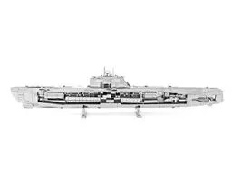 Produktbild: Fascinations MMS121 Metal Earth Metallbausätze - German U-Boat Type XXI, lasergeschnittener 3D-Konstruktionsbausatz, 3D Metall Puzzle, DIY Modellbausatz mit 2 Metallplatinen, ab 14 Jahre