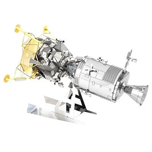 Produktbild: Fascinations MMS168 Metal Earth Metallbausätze - NASA Raumfahrt Apollo CSM + LM, lasergeschnittener 3D-Konstruktionsbausatz, 3D Metall Puzzle, DIY Modellbausatz mit 3.5 Metallplatinen, ab 14 Jahre