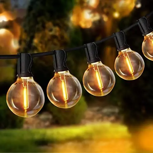 Produktbild: FASHION LTG LED Lichterkette Außen, 10m Outdoor Lichterkette Glühbirnen mit 15+1 G40 LED Glühbirnen, Warmweiß Camping Lichterkette, IP44 Wasserdichte lichterketten für Außen & Innen, 32FT