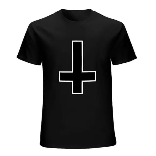 Produktbild: Fashion Shirt Men's Inverted Cross Antichrist Blasphemous Short Sleeve T-Shirt Black S