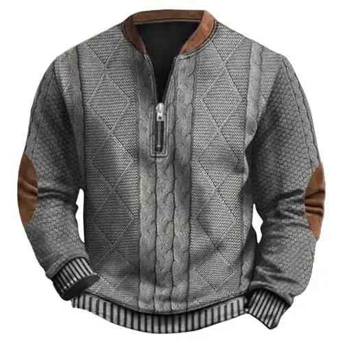 Produktbild: Fashion Sport Pullover Herren Xmas Shirt Ugly Christmas Sweater Herren 4XL Herren Pulli modern Weihnachtspullover Pullover für Herren blau Weiss gestreift Weihnachtspullover kitschig