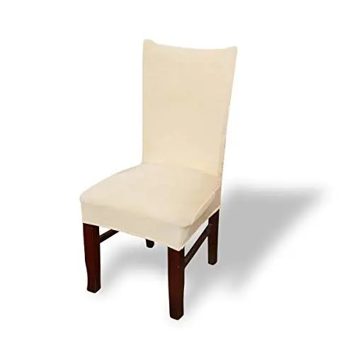 Produktbild: Fashion·LIFE Stuhlhussen 2 Stück Elastischer Bezug Stuhlüberzug Moderne für Esszimmerstuhl sehr pflegeleicht und langlebig Universal Waschbare für Zuhause,Hell beige