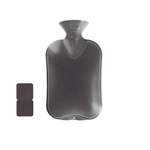 Produktbild: Fashy 35674.0 Wärmflasche 1er Pack ~ Thermoplast- Wärmeflasche Doppellamelle, geruchsneutral, recyclingfähig, robust und langlebig, fugenloser, schmaler Flaschenhals ~ 2,0 Liter, anthrazit
