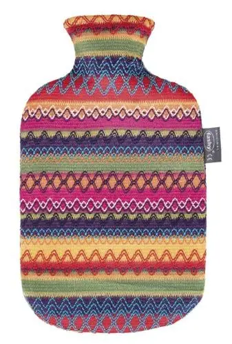 Produktbild: Fashy 6757 25 Wärmflasche ~ Thermoplast- Wärmeflasche mit Kuschelbezug im Peru-Design, geruchsneutral, recyclingfähig, robust und langlebig, fugenloser, schmaler Flaschenhals ~ 2,0 Liter