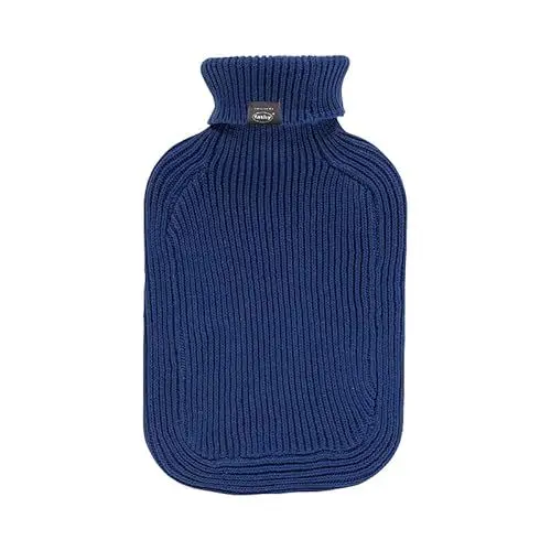 Produktbild: Fashy Wärmflasche mit Rollkragen-Strickbezug marine 2 L
