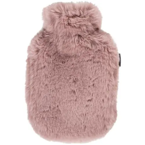 Produktbild: Fashy kleine Wärmflasche mit super softem Bezug aus hochwertigem Fellimitat, rosa, 0,8L