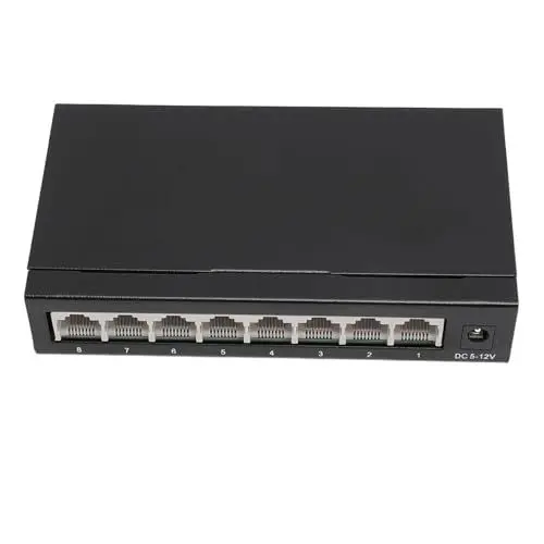 Produktbild: Fast Ethernet Switch, 10 100 1000 Mbit/s Auto MDI MDIX Ethernet Netzwerk Switch 8 Port 4KV Donnerschutz für Büro (Jectsey6mn5gkbui-11)