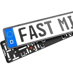 Produktbild: Fast Mile 2X Rahmenlose Auto Kennzeichenhalter – Mit Vibrationsdämpfer und Befestigungskit - Für Deutsche Standardkennzeichen - Größe 520 x 110 mm