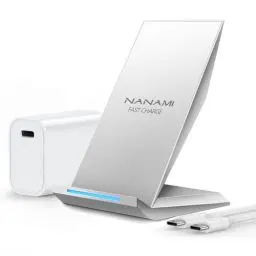 Produktbild: Fast Wireless Charger, NANAMI Qi kabelloses Ladegerät (mit USB C ladegerät 20W PD Adapter) für Apple iPhone 16 15 14 13 12 Pro Max Xr Xs, 10W Induktive Ladestation für Samsung Galaxy S25 S24 S23 S22