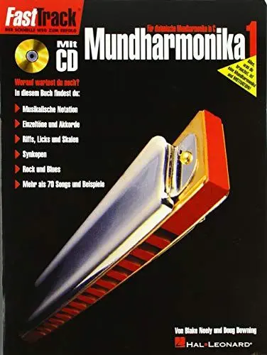 Produktbild: FASTTRACK - MUNDHARMONIKA 1 (D) HARMONICA +CD