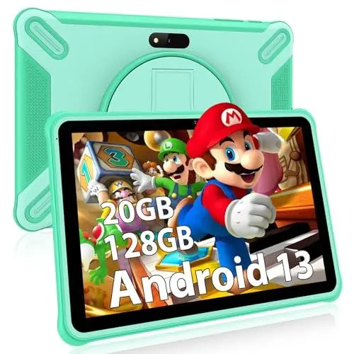 Produktbild: FASTWD Tablet für Kinder 7 Zoll, Android 14 Kinder Tablet 36GB RAM +128 GB ROM (Erweiterbar SD),Spiele, Kindersicherung,1280 * 800 IPS Display,5G WiFi,Bluetooth 5.0,(Grüner)