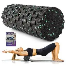 Produktbild: Faszienrolle mit 3D-Texturmassage, Foam Roller(33cm x 14cm) zur Muskelverspannungen lindern, mittlere Härte Selbstmassage Fazienrolle für rücken wirbelsäule Rücken Beine