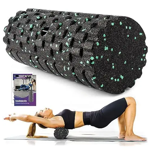 Produktbild: Faszienrolle mit 3D-Texturmassage, Foam Roller(33cm x 14cm) zur Muskelverspannungen lindern, mittlere Härte Selbstmassage Fazienrolle für rücken wirbelsäule Rücken Beine