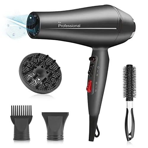 Produktbild: Faszin Föhn Ionen Profi Fön Haartrockner - Superschneller Haartrockner mit Triple-L Plus Hitzebeständiger Technologie, mit 4 Stylingzubehör