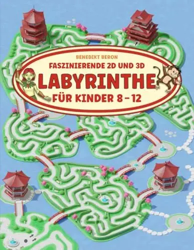 Produktbild: Faszinierende 2D und 3D Labyrinthe für Kinder 8-12: Ein abwechslungsreiches Labyrinth-Aktivitätsbuch für stundenlangen Spielspaß mit einfachem bis herausforderndem Schwierigkeitsgrad.