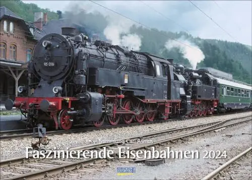 Produktbild: Faszinierende Eisenbahnen 2024: Din A3 Wandkalender. Bildkalender zum Thema Züge