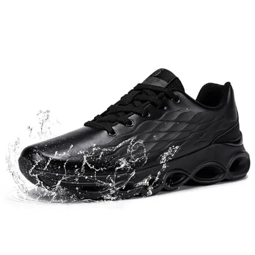 Produktbild: FATES TEX Völlig Wasserdicht Laufschuhe Herren Sportschuhe Turnschuhe Walkingschuhe Fashion Outdoor Casual Schuhe Fitness Running Sneaker(C-Schwarz,47 EU)
