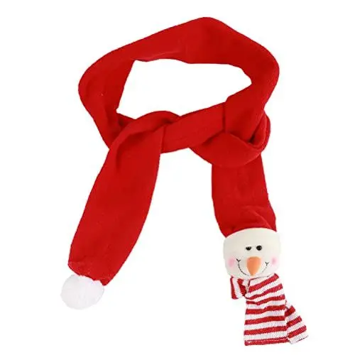 Produktbild: Fauitay Weihnachten Dekorative Schal Winter Nette Weihnachten Schneemann Schal Geschenk Jungen Mädchen Plüsch und warme Baumwollschal Dekoration (Rot)