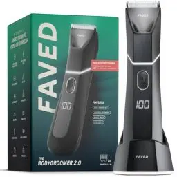 Produktbild: FAVED The Bodygroomer 2.0 Intimrasierer & Körperhaartrimmer mit revolutionärer Sicherheitsklinge für den Mann, 120 Min Power, duschfest, LED-Licht, Beast-Mode – aus Deutschland
