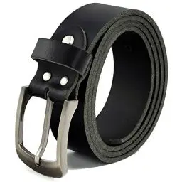 Produktbild: Fa.Volmer ® Gürtel Herren Ledergürtel aus Büffelleder für Männer Jeans Anzug Echtleder 38mm breit kürzbar #10125 (Bundweite 135cm)