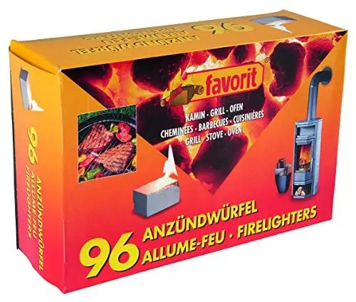 Produktbild: Alschuh Favorit Anzündwürfel weiß, 96 Stück - Kerosinbasierte Anzünder für Kamin, Grill und Ofen - Geruchlos, Geschmacksneutral