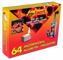 Produktbild: favorit 1249 Anzündwürfel für Grill, Kamin und Ofen, 64-er Pack