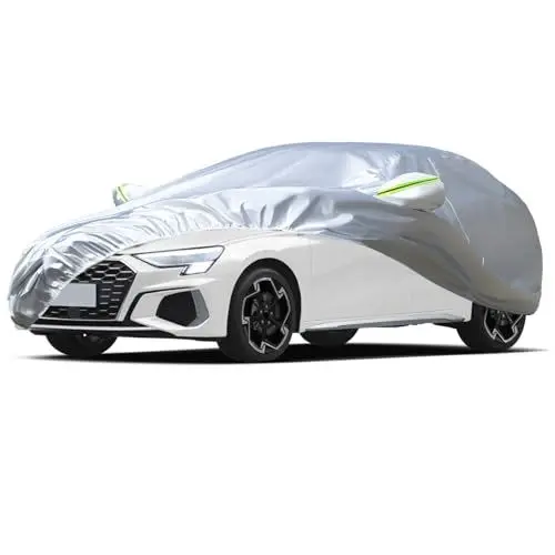 Produktbild: Favoto Auto Abdeckung Winter Abdeckplane - Wasserdicht Autoplane UV-Schutz Staubdicht Kratzfest Windfesten Atmungsaktiv Passend für Audi A3 Sportback(1996-2024) Silber