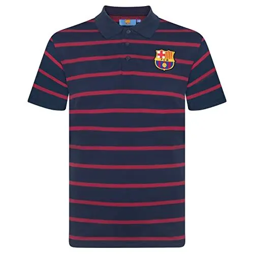 Produktbild: FC Barcelona - Herren Polo-Shirt mit Streifen - Offizielles Merchandise - Geschenk für Fußballfans - Dunkelblau - XXL