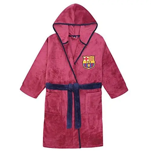 Produktbild: FC Barcelona - Jungen Fleece-Bademantel mit Kapuze - Offizielles Merchandise - Rot - 9-10 Jahre